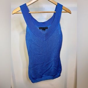 Ralph Lauren Bright Blue Sleeveless Knit Sweater Top